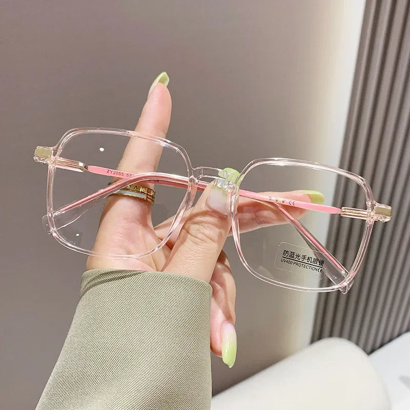 Fashion Myopia Glasses for Women Men Square Transparent Eyeglasses Retro Minus Diopter Eyeglasses Optical Prescription