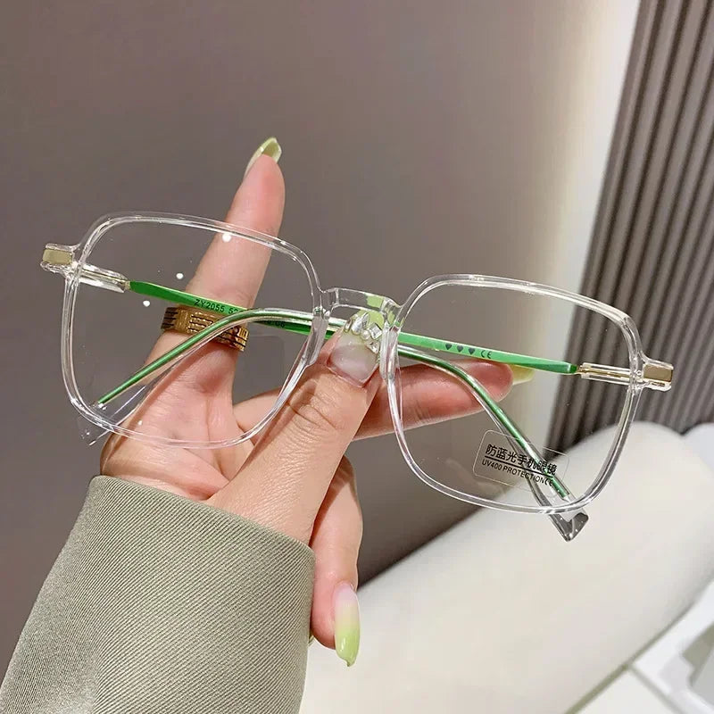 Fashion Myopia Glasses for Women Men Square Transparent Eyeglasses Retro Minus Diopter Eyeglasses Optical Prescription