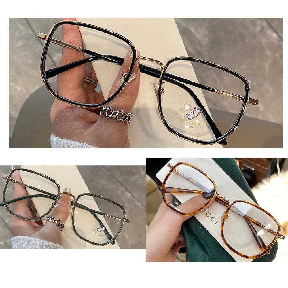 Transparent Computer Glasses Frame Women Men Anti Blue Light polygon Eyewear Blocking Glasses Optical Spectacle Eyeglass