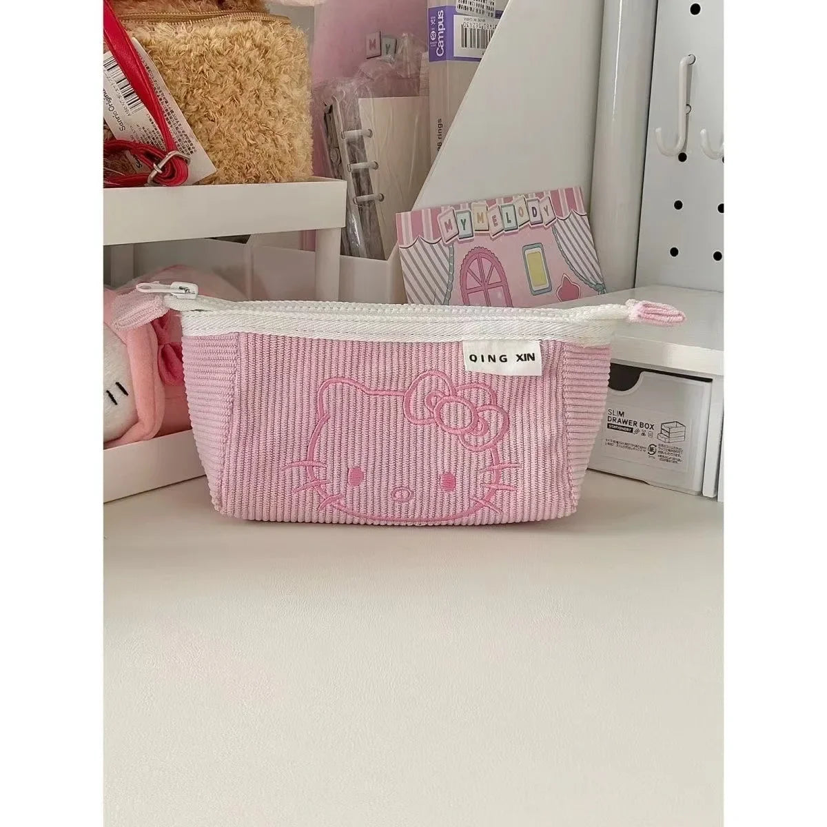 Kawaii Hello Kitty Cute Cartoon 2 Layered Large capacity Children's Pencil Bag Student School Pencil Box Girls Gifts