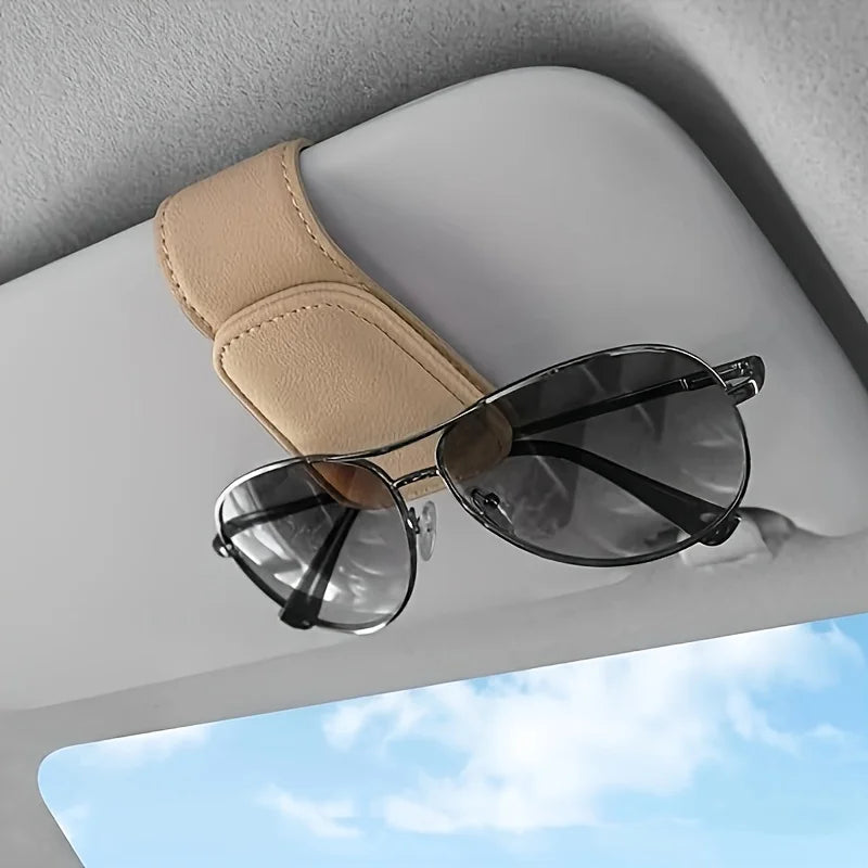 1 Piece of Car Sun Visor Frame - Magnetic PU Leather Sun Visor Frame and Ticket Clip - Car Sun Visor Accessories