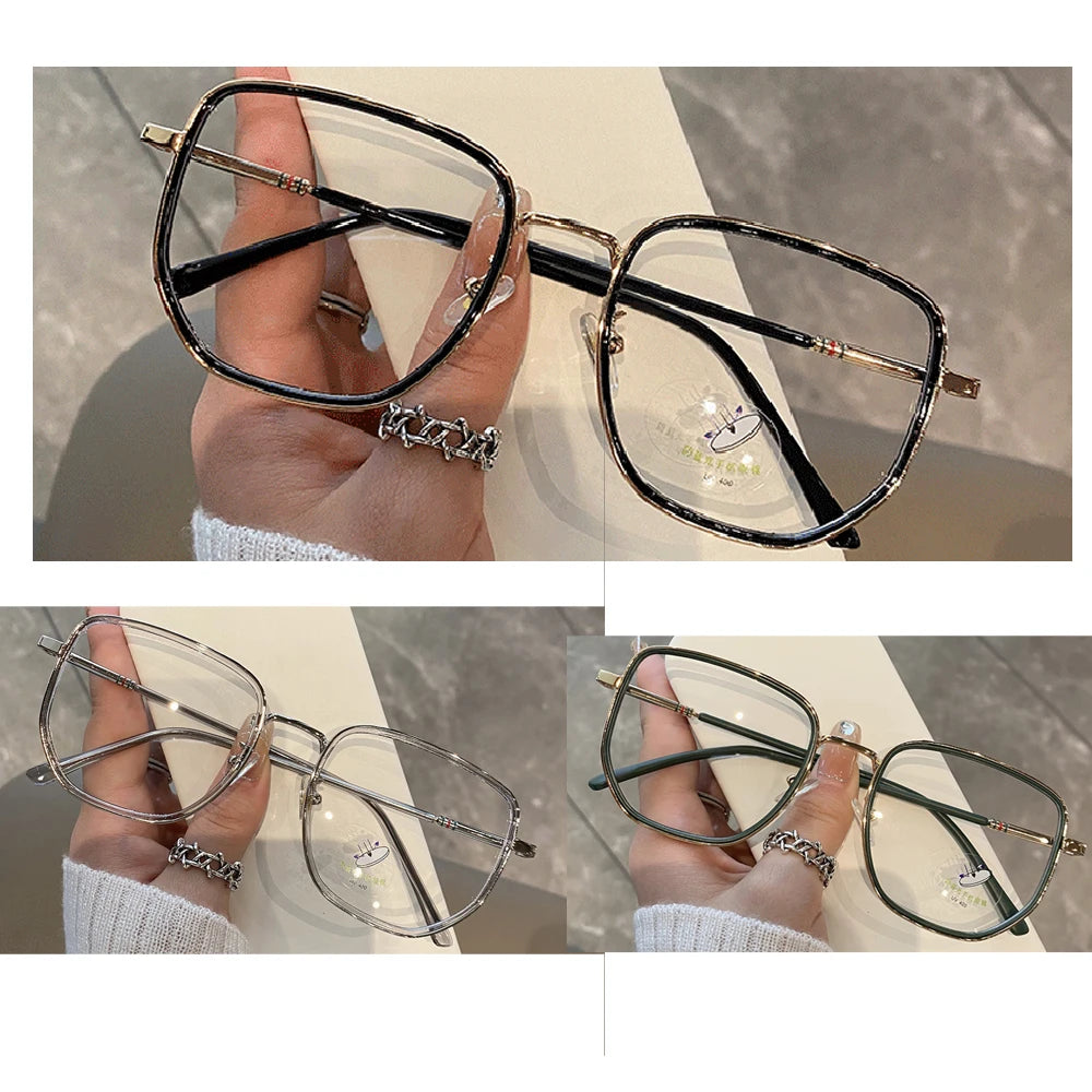 Transparent Computer Glasses Frame Women Men Anti Blue Light polygon Eyewear Blocking Glasses Optical Spectacle Eyeglass