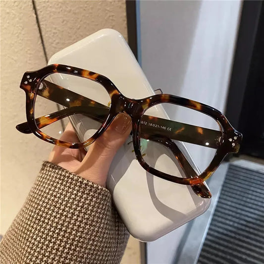 Retro Anti Blue Light Computer Glasses Frame Women Oversized Men Trendy Fashionable Stylish Eyeglasses Classic Spectacles Ouclos