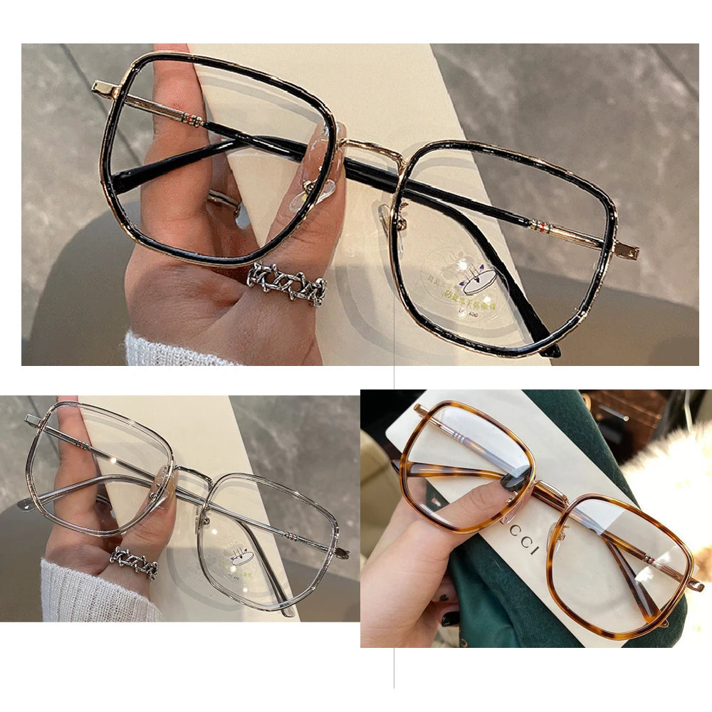 Transparent Computer Glasses Frame Women Men Anti Blue Light polygon Eyewear Blocking Glasses Optical Spectacle Eyeglass