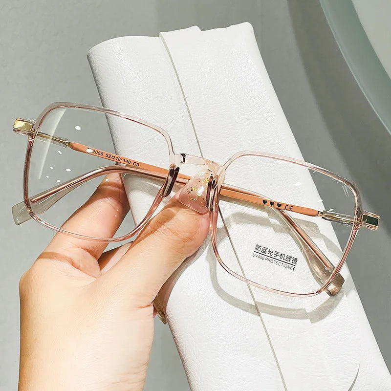 2024 Reading Glasses Anti Blue Light Presbyopia Eyewear High-definition for Men and Women Trendy Fashionable Transparent Frame