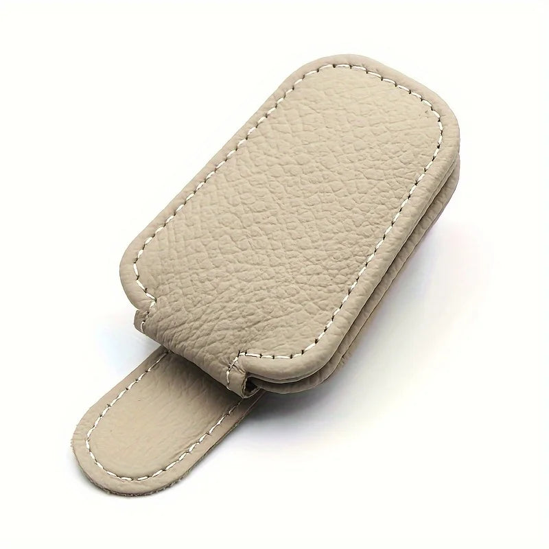 1 Piece of Car Sun Visor Frame - Magnetic PU Leather Sun Visor Frame and Ticket Clip - Car Sun Visor Accessories